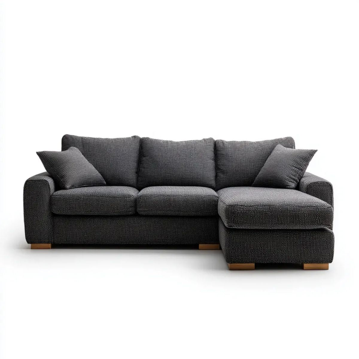 Sofa, 3-osobowa poliestrowy szary antracyt sofa z distrist meridian, 270 x 160 x 88 cm