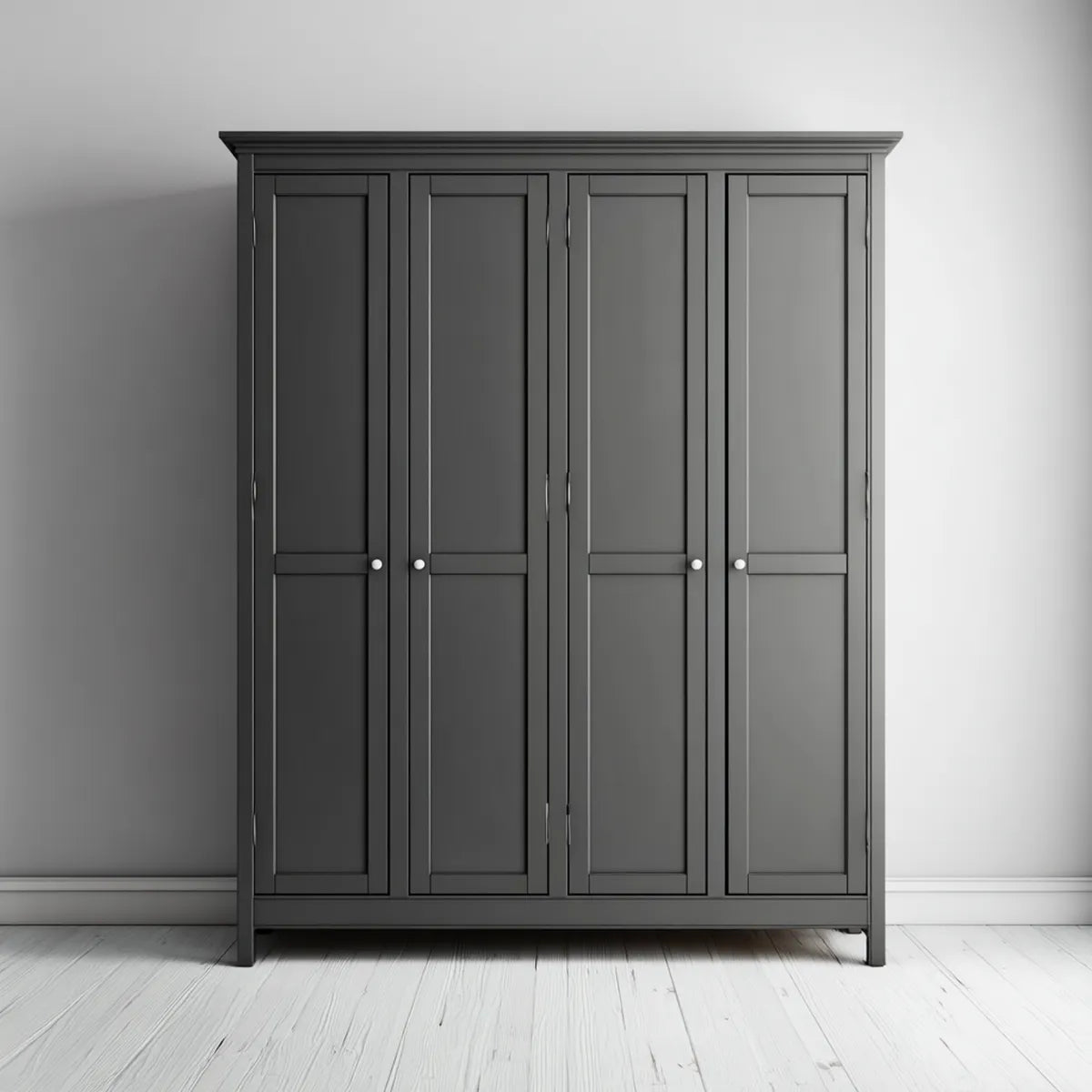 Szafa 4-drzwiowa Antracyt 200 x 60 x 220 cm MDF powłoka melaminowa prostokątna