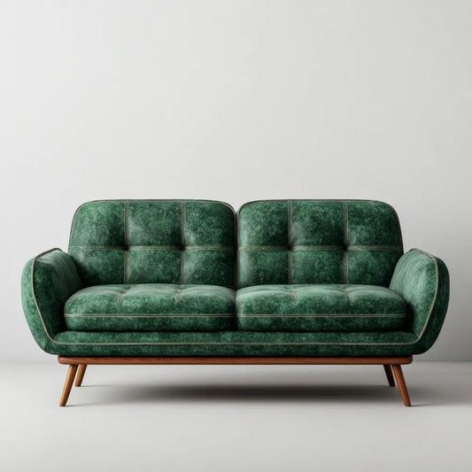 Sofa, 2-osobowa w sofie w kolorze ciemnozielonym syntetyczne skóry, 180 x 85 x 88 cm