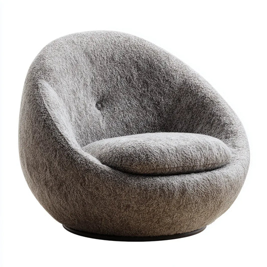 Fotel Szary 83 x 82 x 75 cm z pokrywą Bouclé poliestrową okrągły