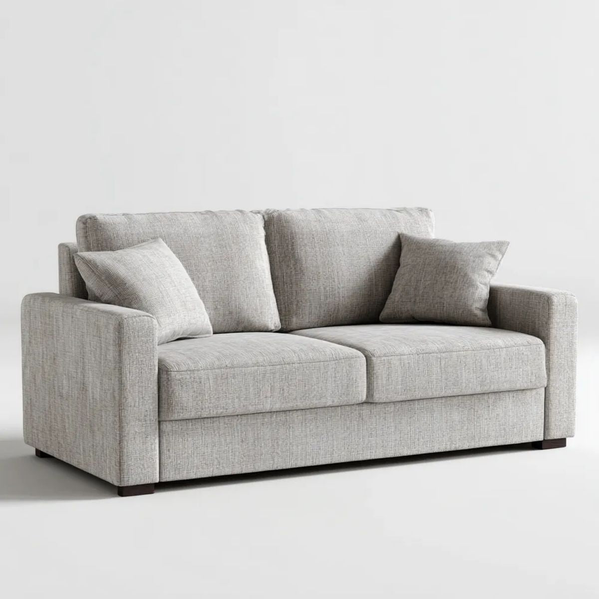 Sofa, 2-osobowa sofa w kolorze szarym, z poduszkami, 170 x 90 x 85 cm