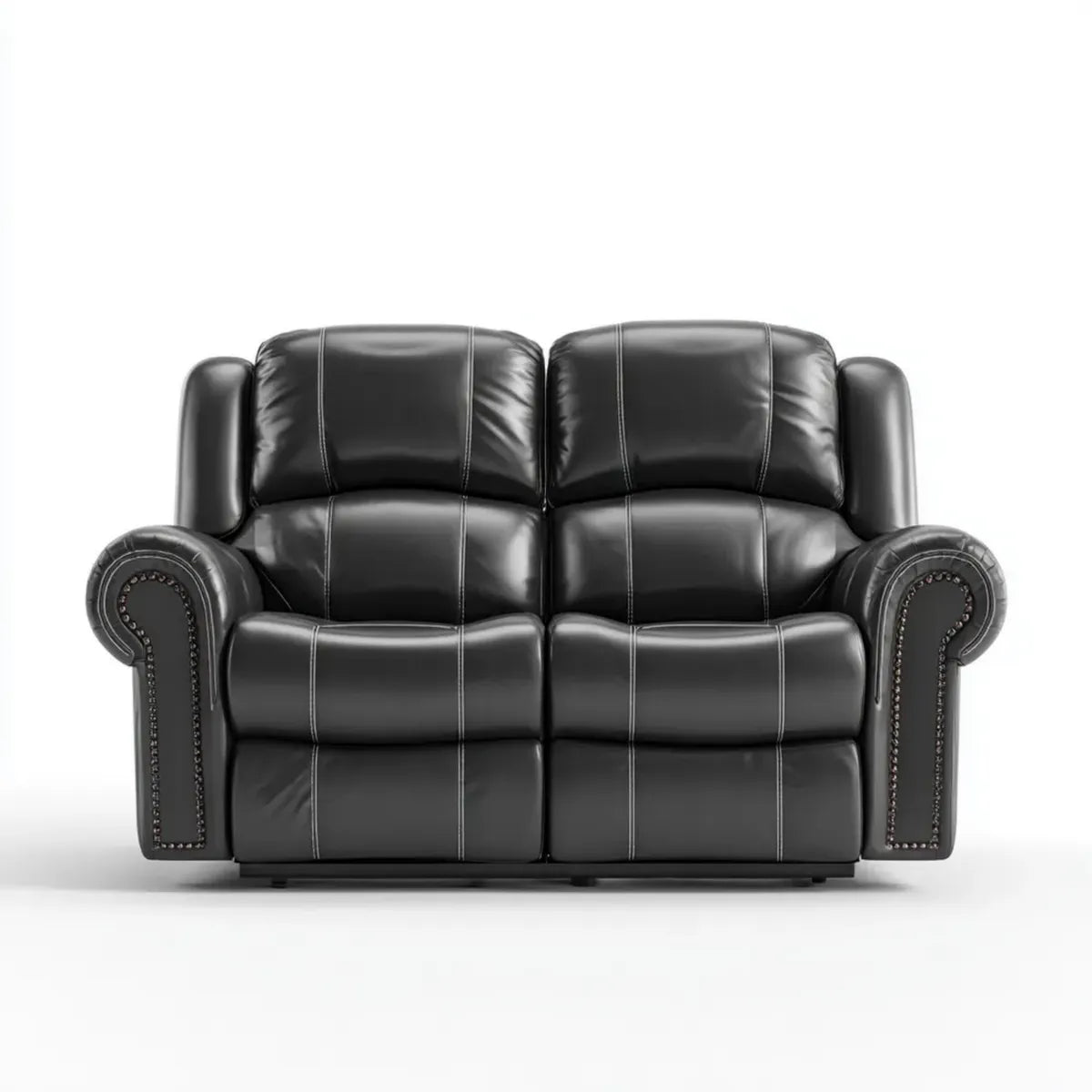 Sofa, 2-fotelowa sofa czarna 170 x 95 x 102 cm PU- sztuczny prostokątna