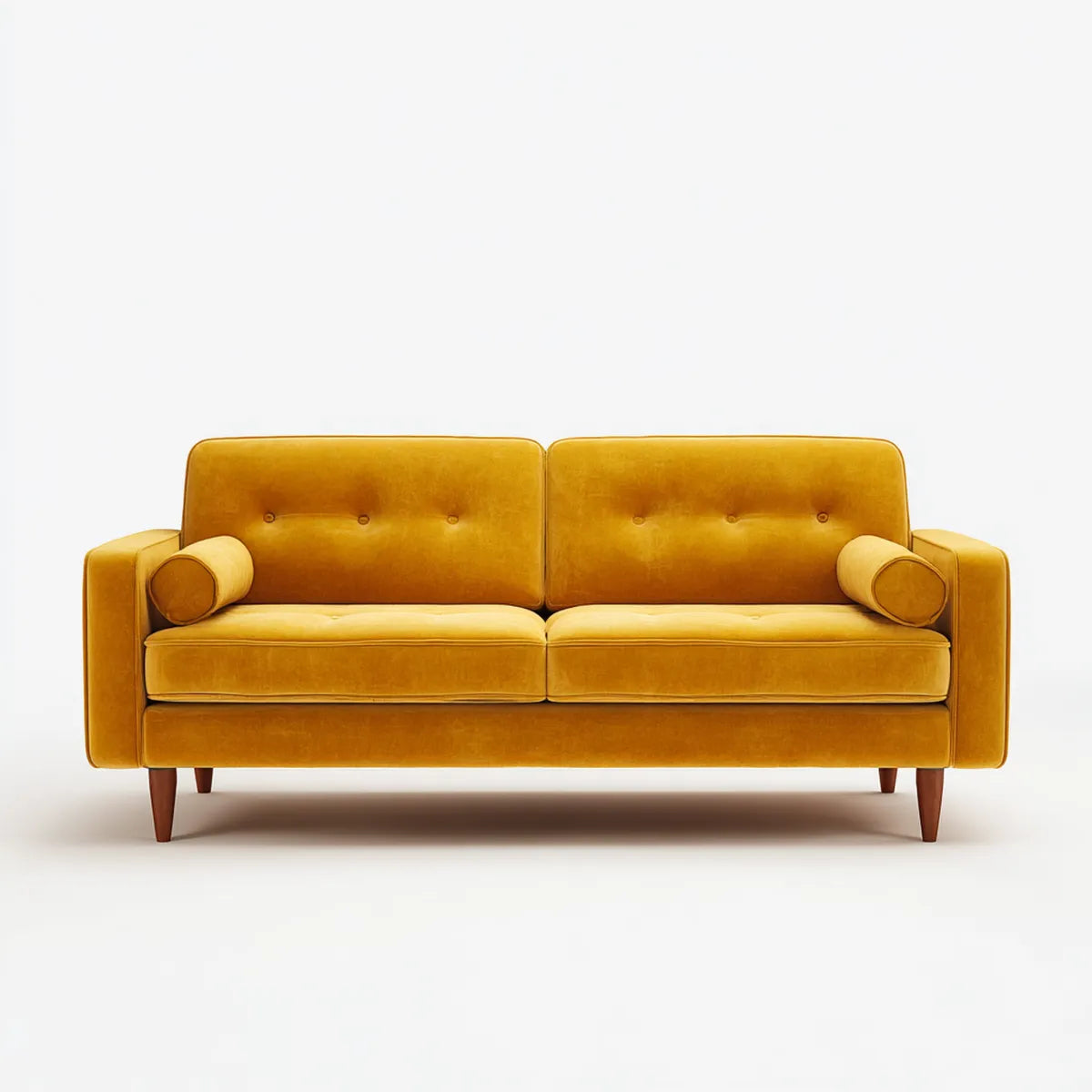 sofa 2-osobowa musztarda żółty 180 x 85 x 83 cm poliester włącznie prostokątna