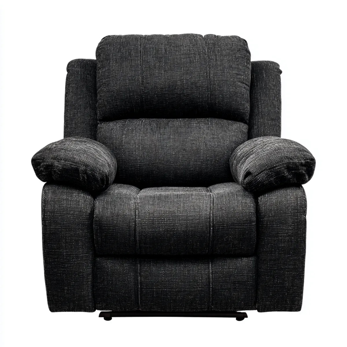 Fotel, Czarny poliester fotel wypoczynkowy prostokątny kształt 91 x 91 x 102 cm