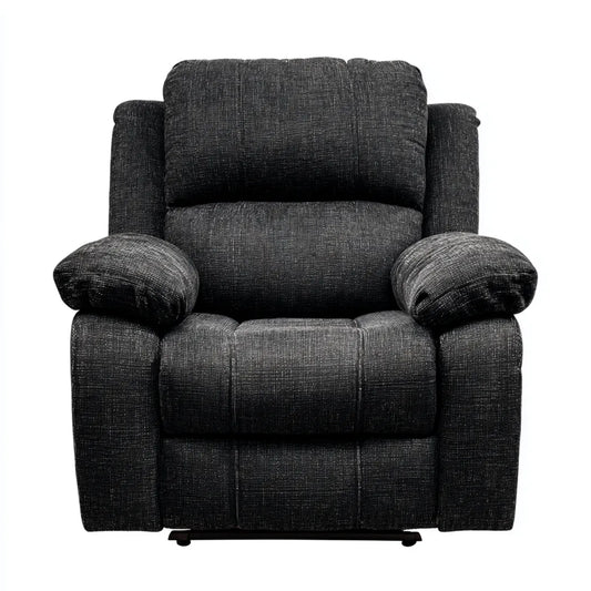 Fotel, Czarny poliester fotel wypoczynkowy prostokątny kształt 91 x 91 x 102 cm