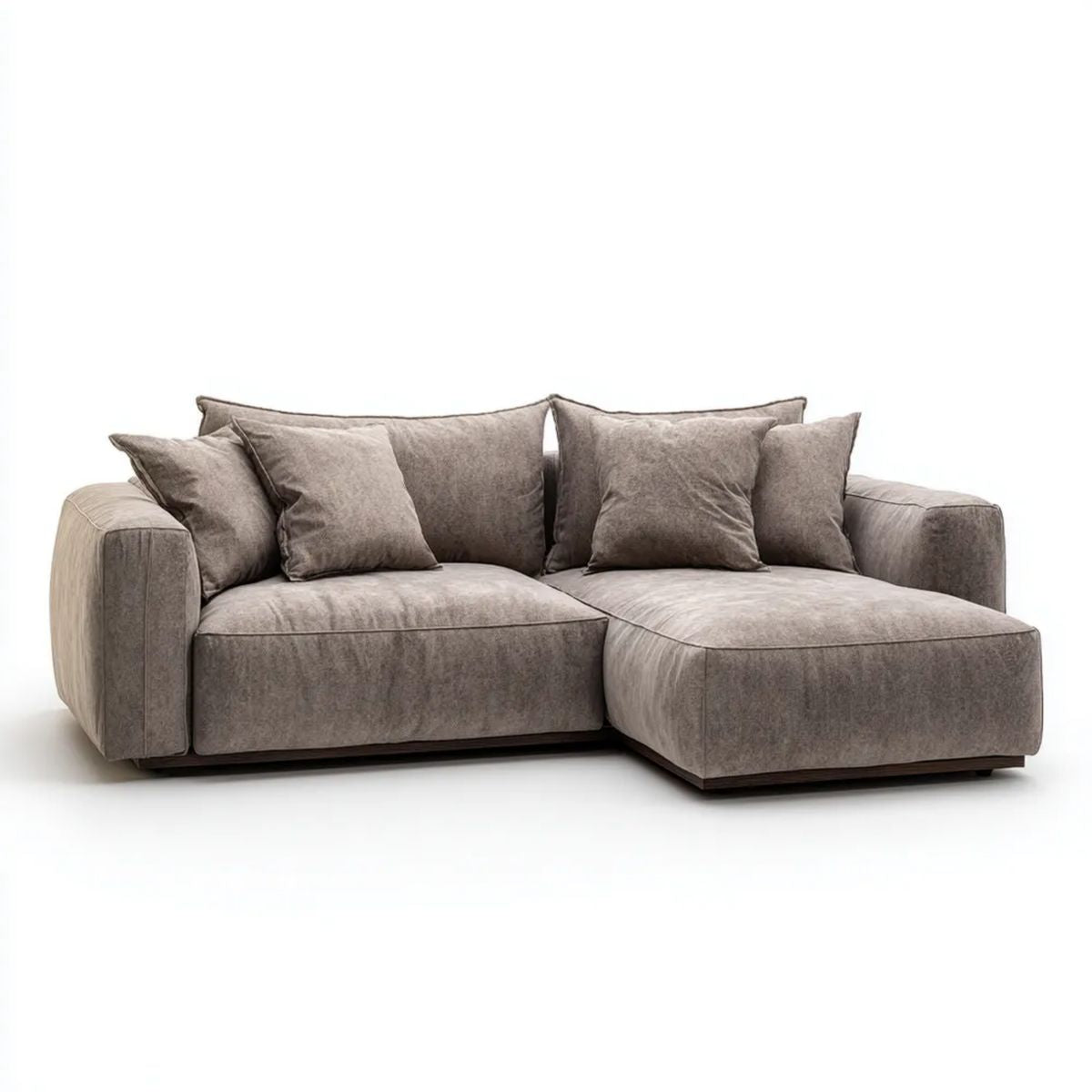Sofa w prawo narożnik 5-osobowa Taupe 280 x 170 x 85 cm