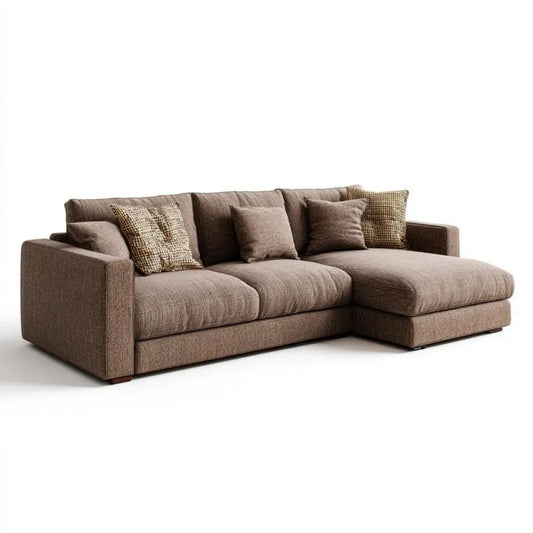Sofa, 3-osobowa w kolorze hełmowym narożnik sofa w kolorze poliestrowym 280 x 160 x 85 cm